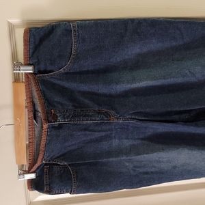 Vintage Avenue Blues Cropped Jeans Side Lace up Detail Size 16